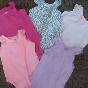 Baby girls tank top onsies set of 5
